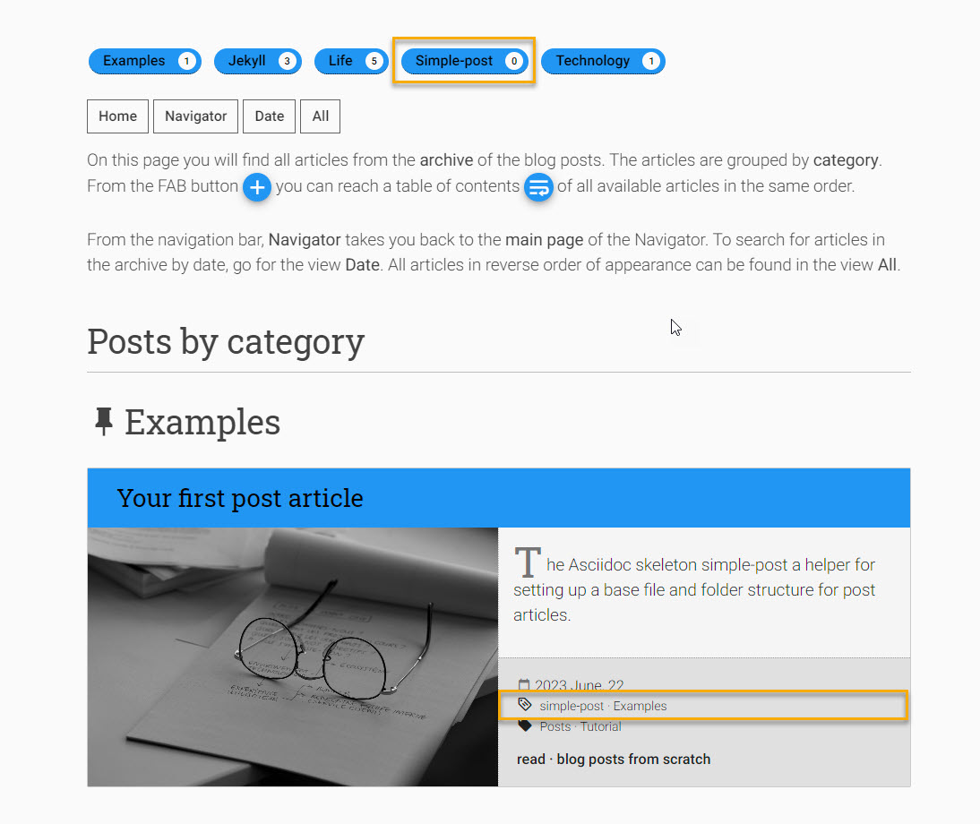 J1 Blog Navigator -- Categories