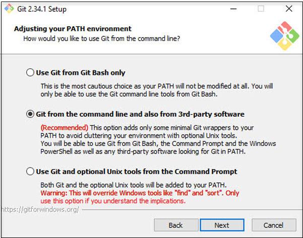 Adjusting the _PATH_ variable of the operating system (Windows)